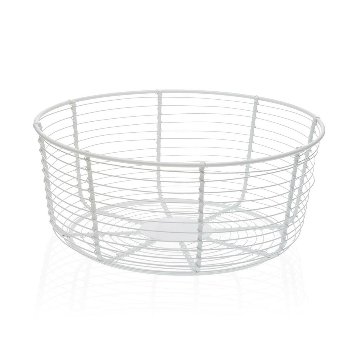 Frutero Versa Blanco Metal Cerámica Acero 26 x 11 x 26 cm