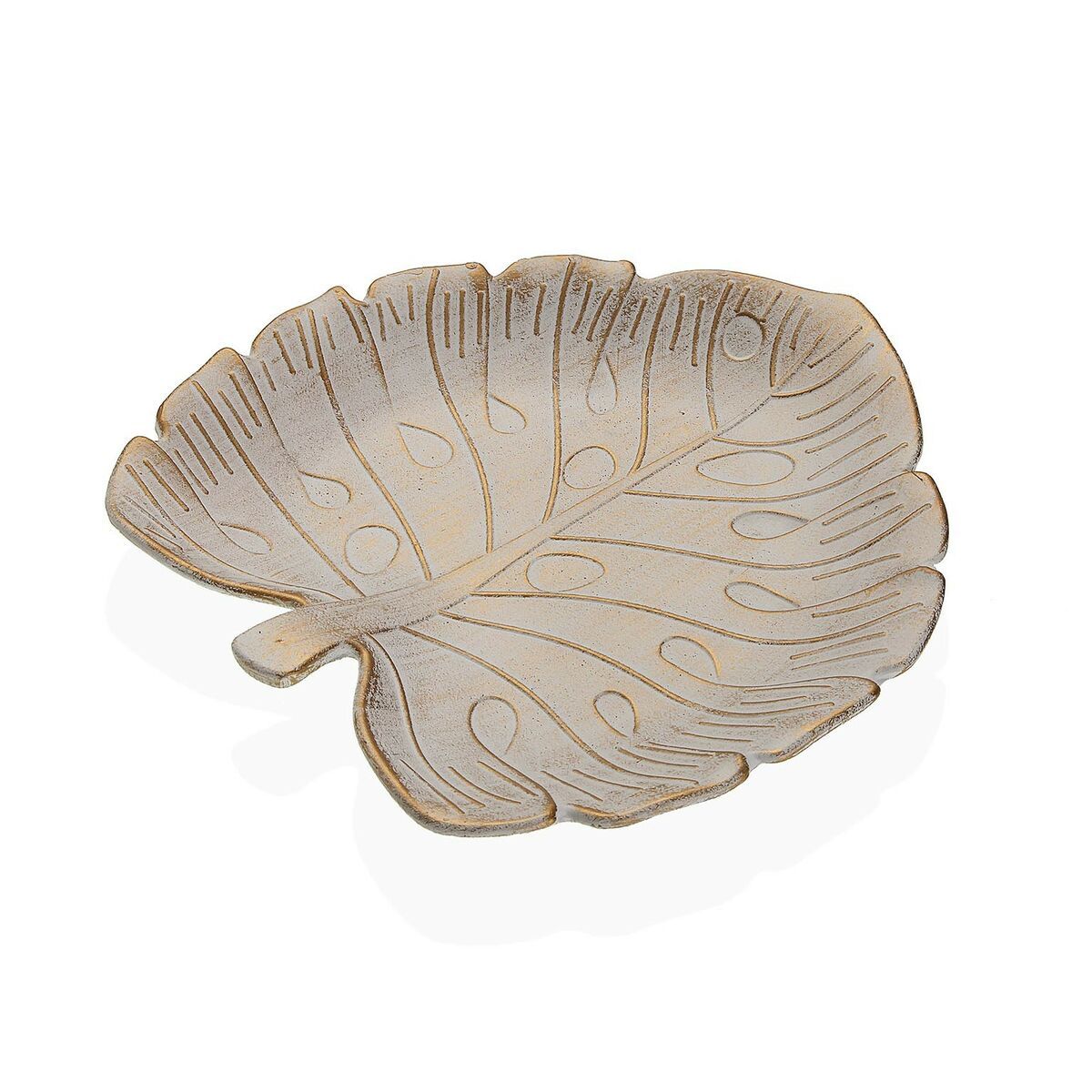 Centro de Mesa Versa Dorado Madera MDF 17 x 3 x 28 cm Hoja