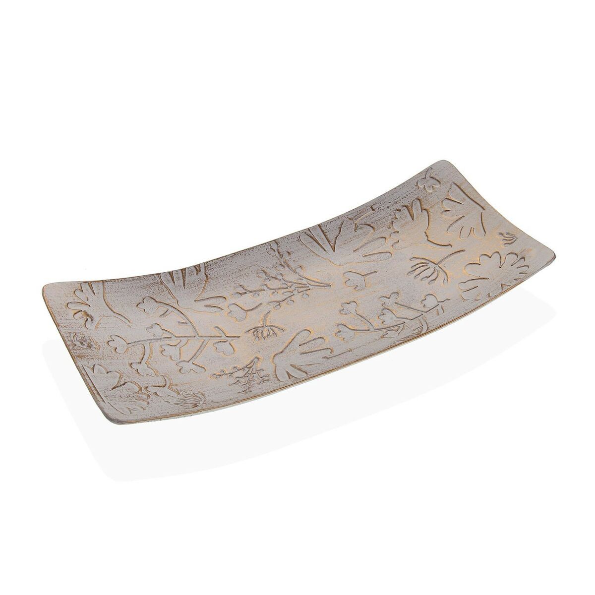 Centro de Mesa Versa Dorado Madera MDF 16 x 4,5 x 38,5 cm Flores