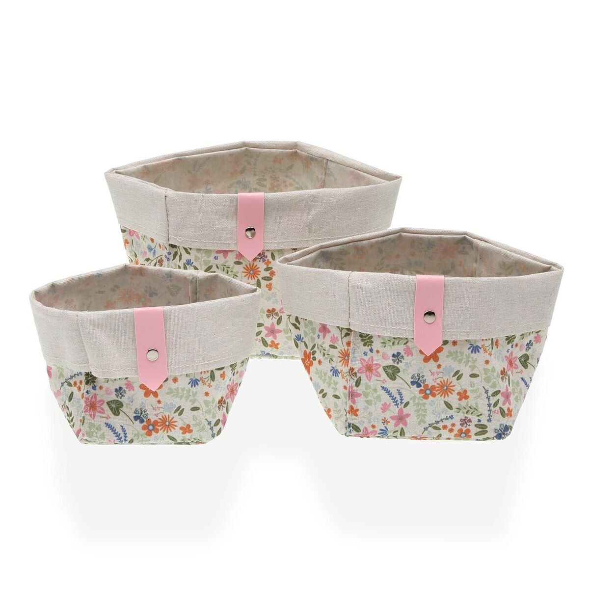 Juego de Cestas Versa 14 x 14 x 14 cm Flores
