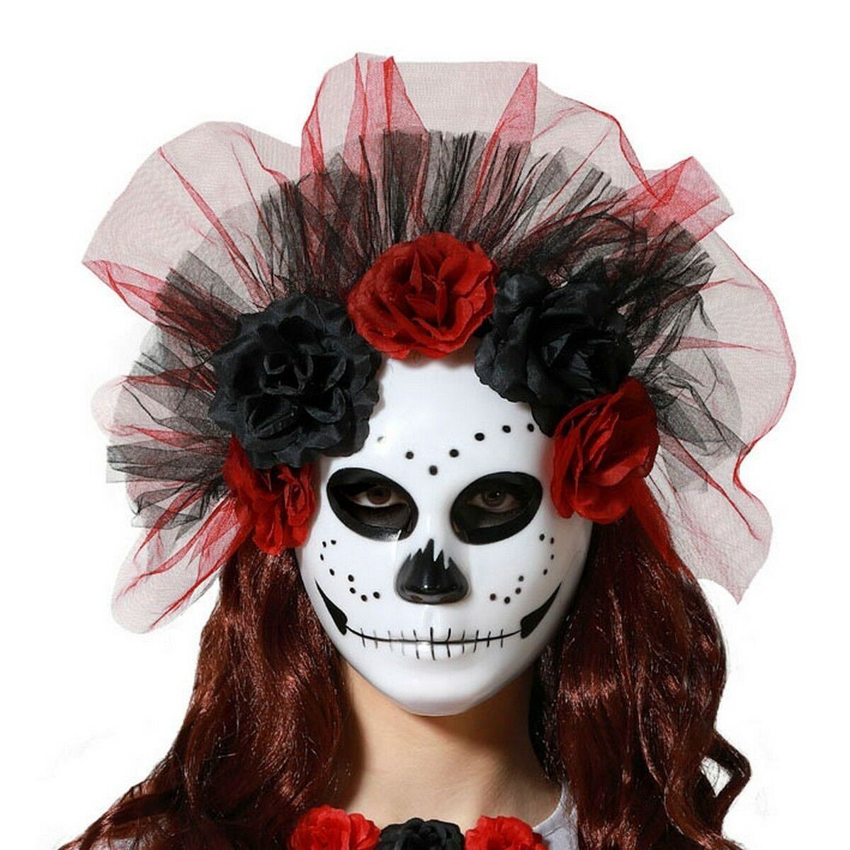 Máscara Blanco Calavera Día de los muertos