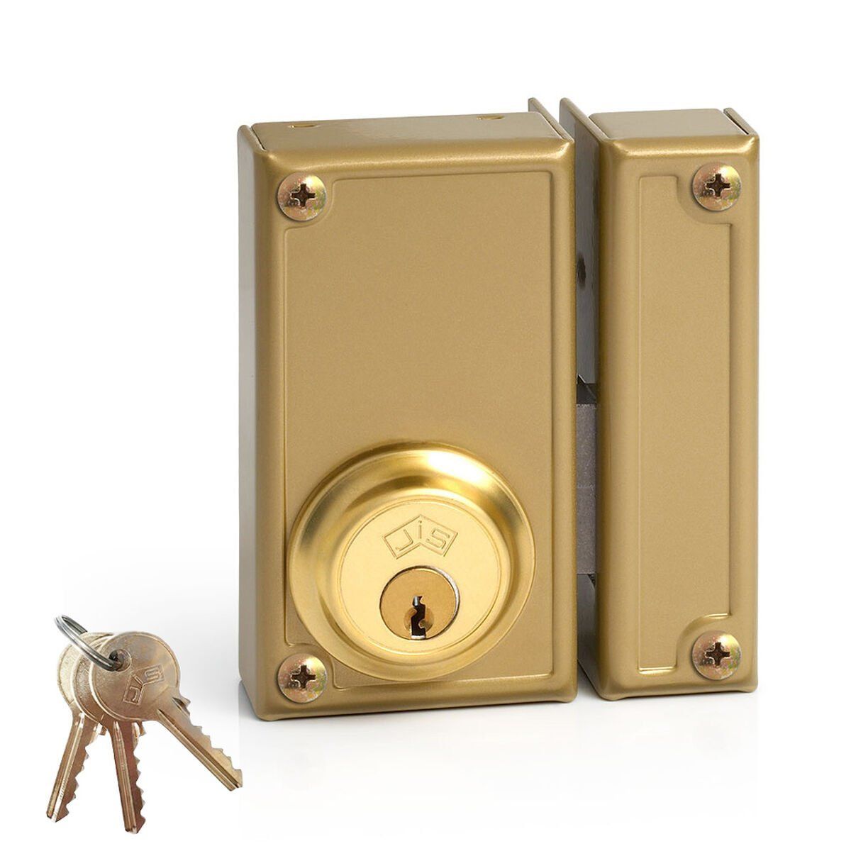 Cerradura de sobreponer Jis 33-6d Dorado Derecha 60 mm Metal Sobreponer