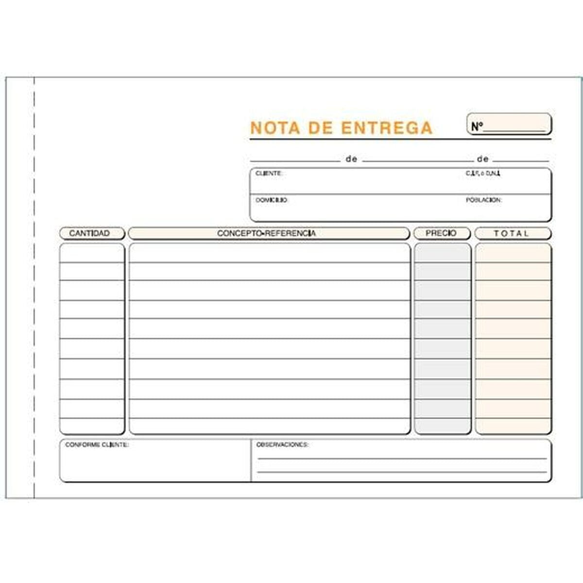 Talonario de Entregas 21 x 15 cm (5 Unidades)