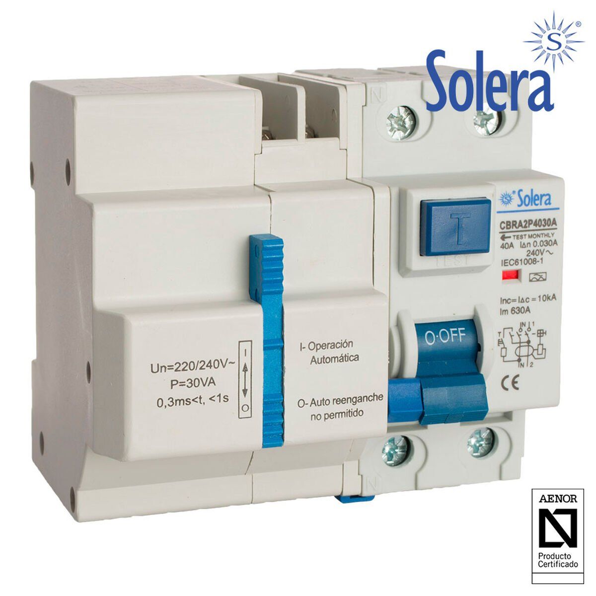Interruptor Diferencial Residencial Solera cbra2p4030a