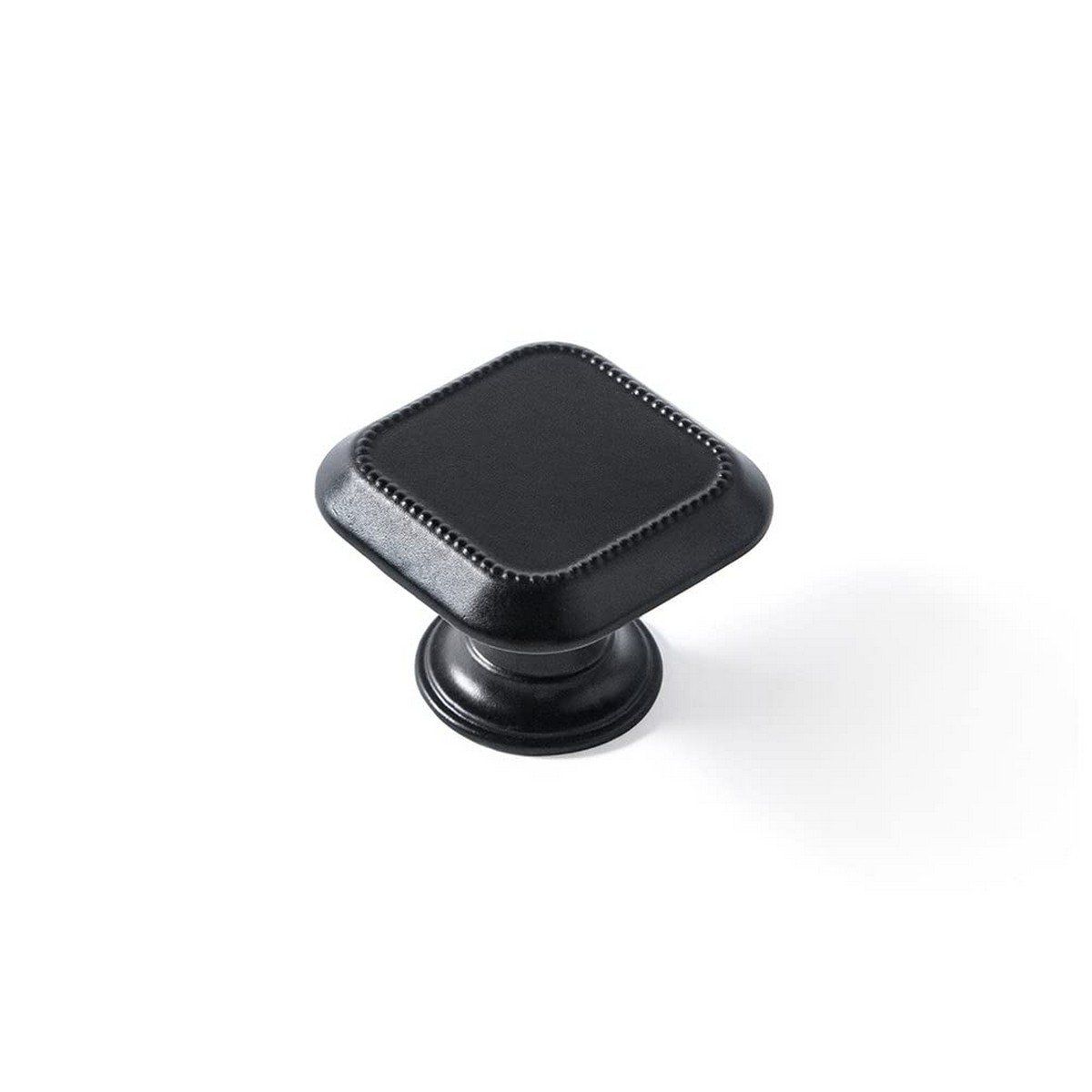 Pomo Rei Negro Negro mate Metal 30 x 30 mm 4 Piezas