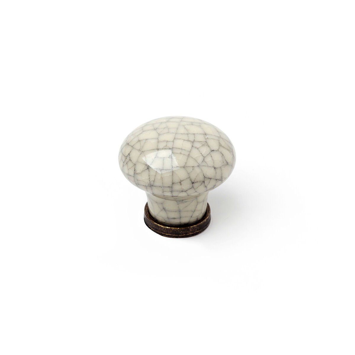 Pomo Rei 818 Blanco Metal Desgastado Ø 30 x 27 mm (2 Unidades)