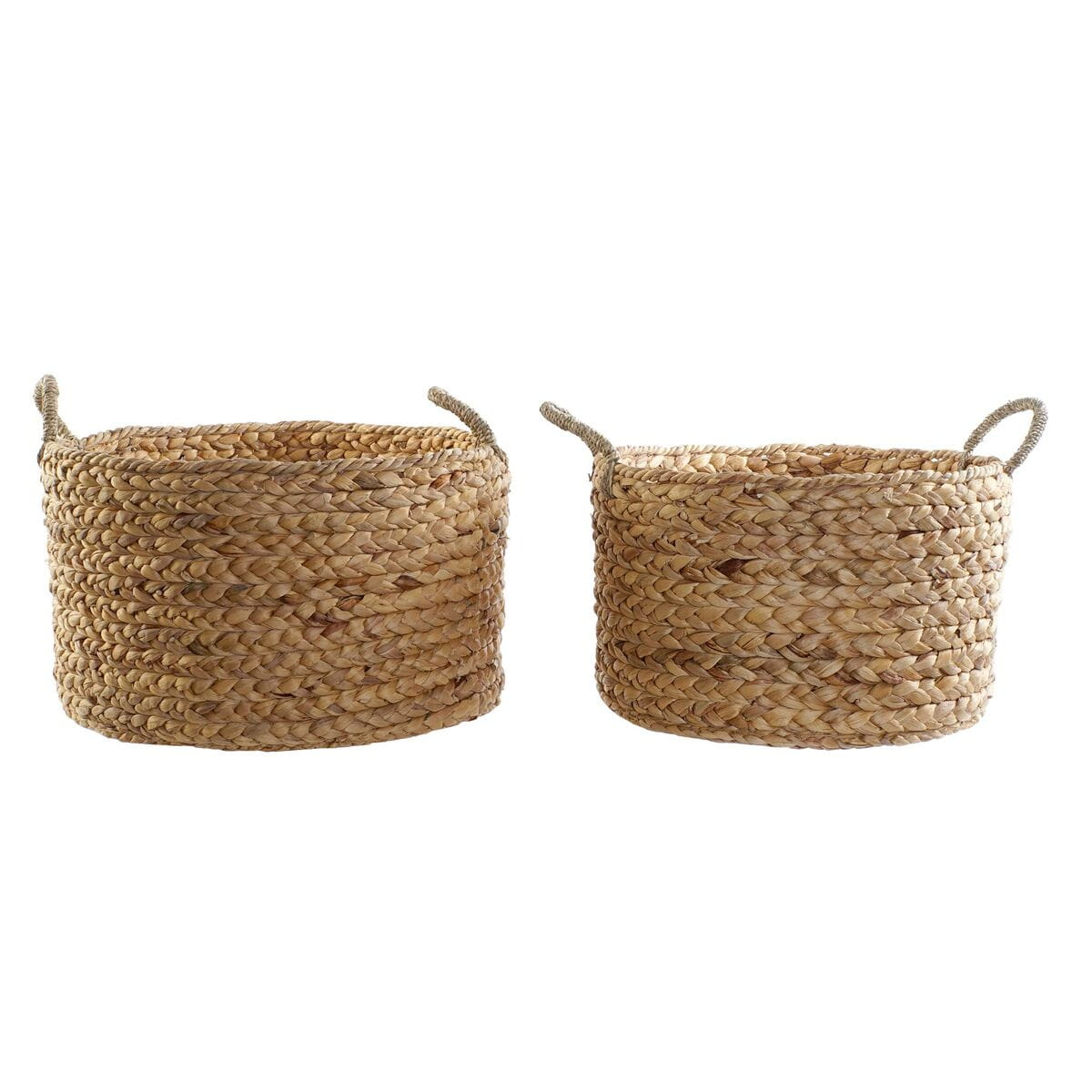 Juego de Cestas DKD Home Decor Marrón Natural Junco (2 Piezas)