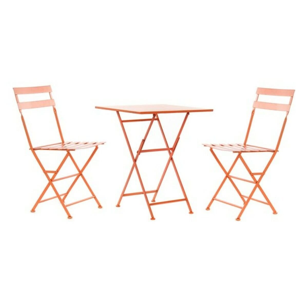 Conjunto de Mesa con 2 Sillas DKD Home Decor MB-177412 Coral 60 x 60 x 75 cm (3 pcs)