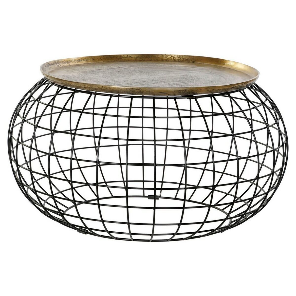 Mesa auxiliar DKD Home Decor 80 x 80 x 44 cm Negro Dorado Aluminio Plástico