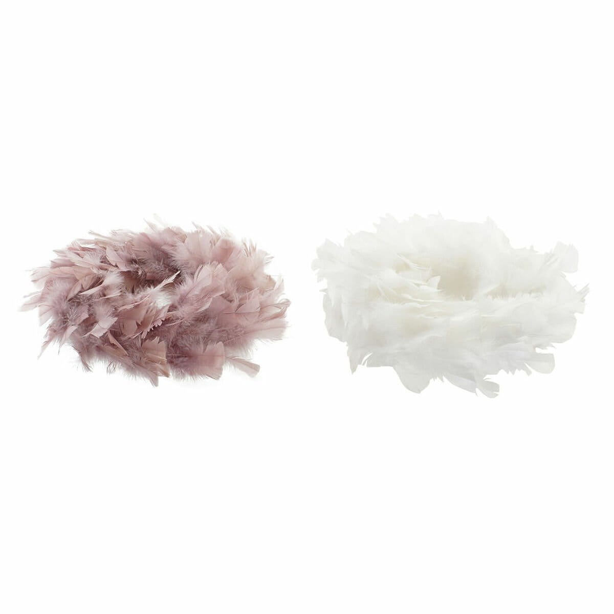 Corona de Navidad DKD Home Decor Espuma Pluma (40 x 40 x 6 cm) (2 pcs)