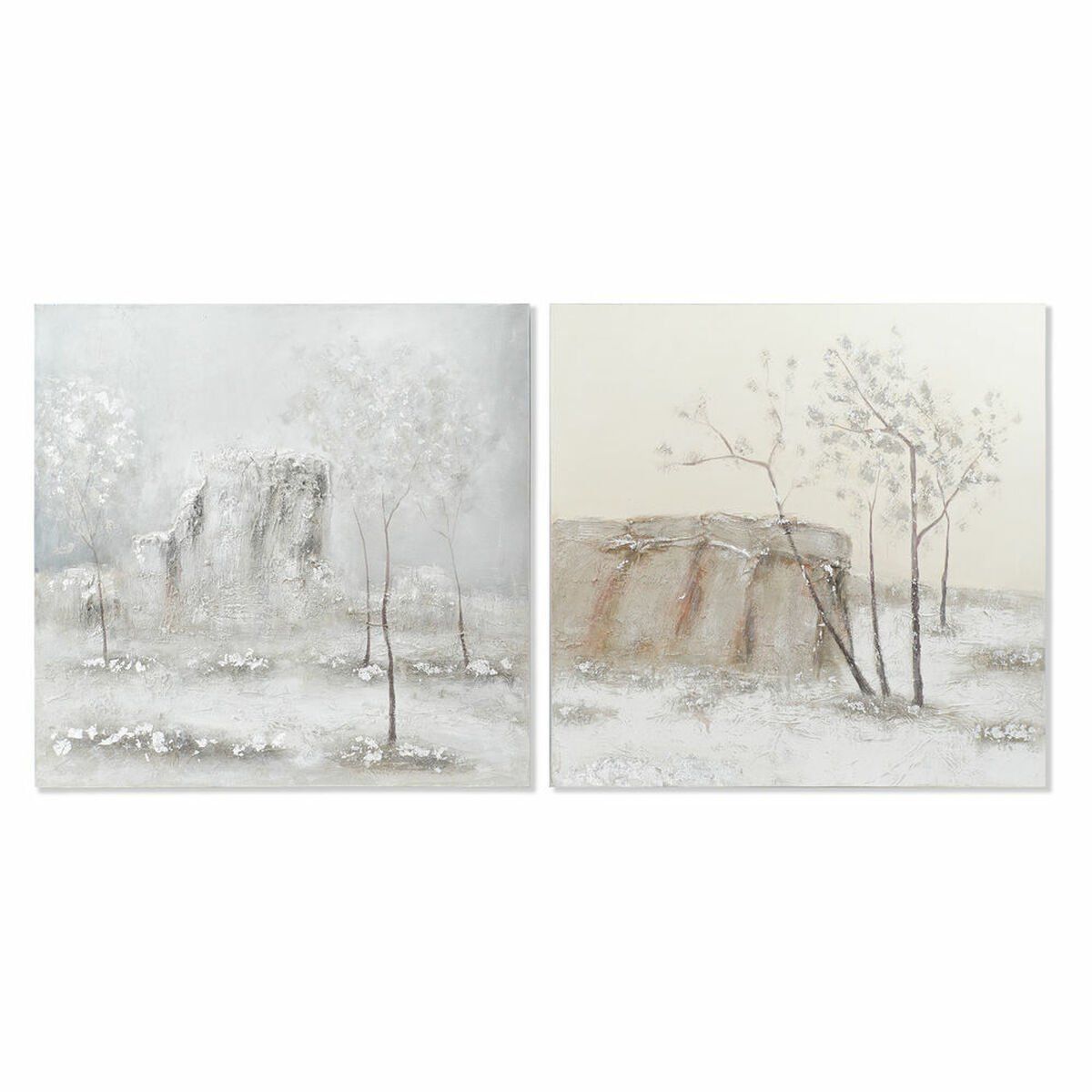 Lienzo DKD Home Decor Pino Lienzo 100 x 3,8 x 100 cm (2 Piezas)