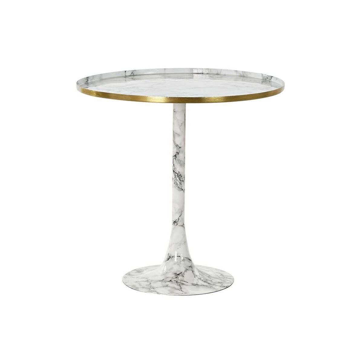 Mesita Auxiliar DKD Home Decor Blanco Dorado 51 x 51 x 51 cm