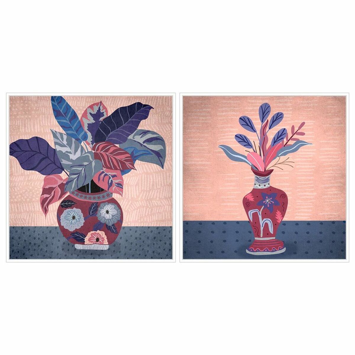Lienzo DKD Home Decor Poliestireno Lienzo 83 x 4,5 x 83 cm (2 Piezas)
