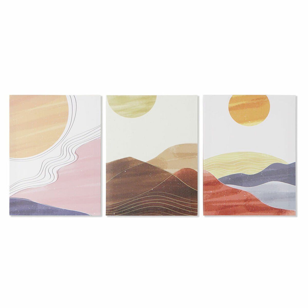 Lienzo DKD Home Decor Lienzo Madera MDF 30 x 1,8 x 40 cm (3 Piezas)
