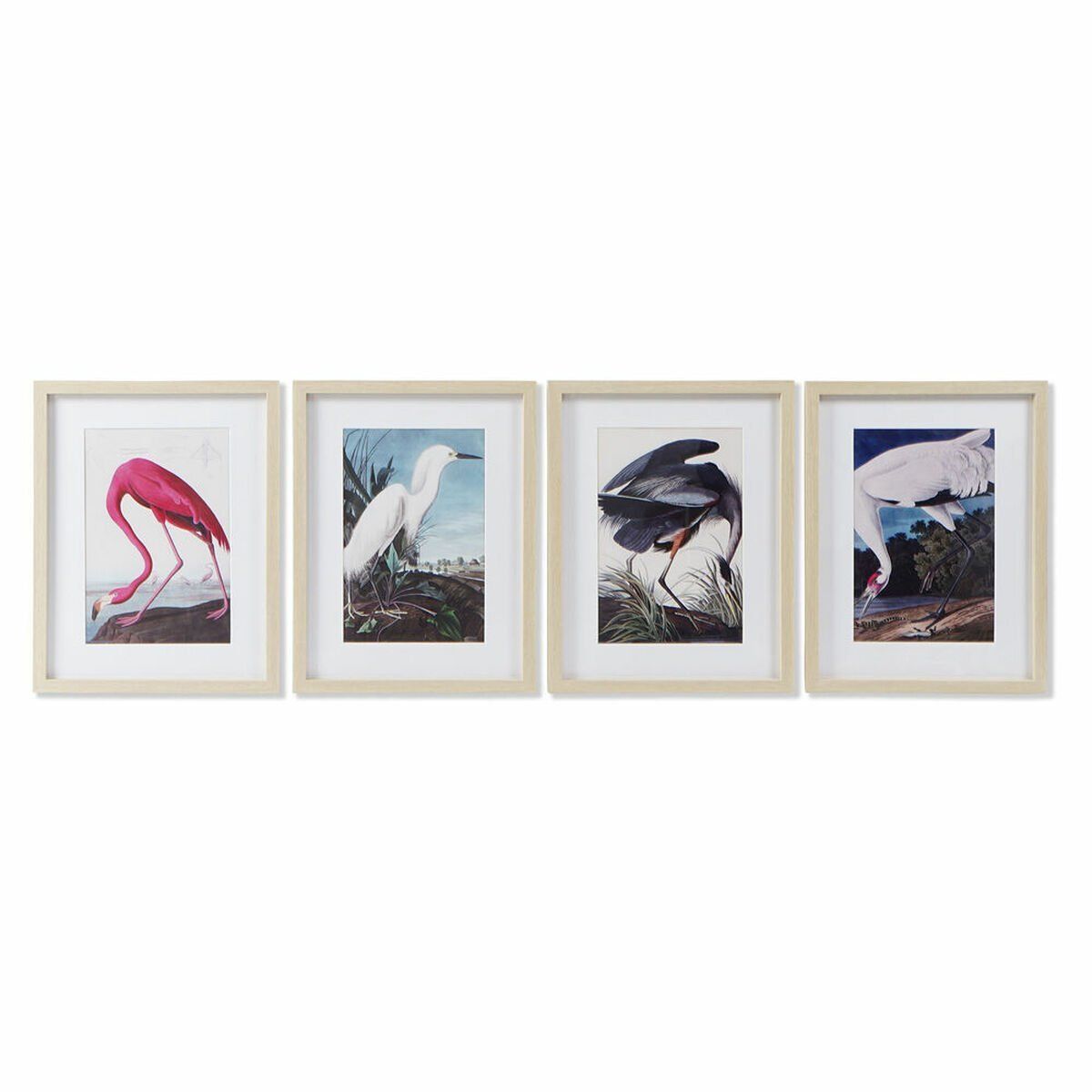 Cuadro DKD Home Decor Pájaro Oriental (35 x 2 x 45 cm) (4 Unidades)