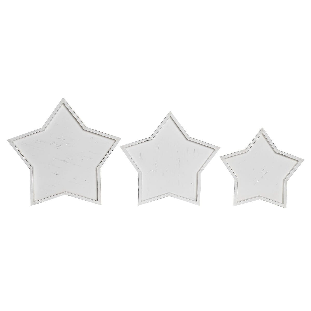 Centro de Mesa DKD Home Decor Blanco Madera 57 x 54 x 3 cm (3 Piezas)