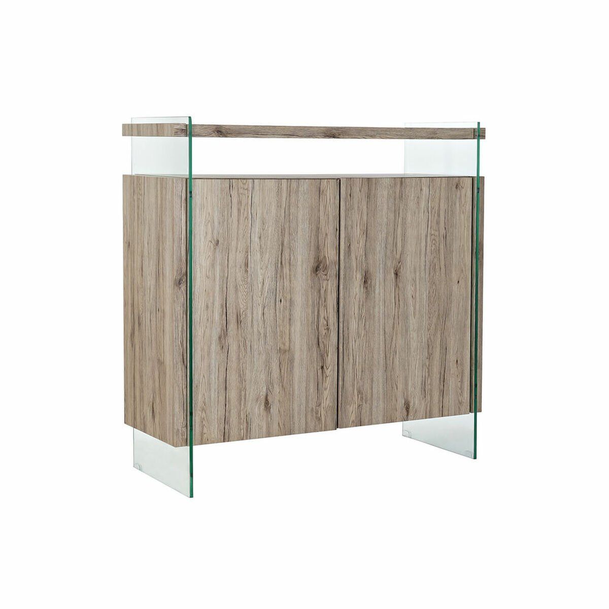 Aparador DKD Home Decor Natural Cristal Templado Madera MDF 120 x 44 x 120 cm