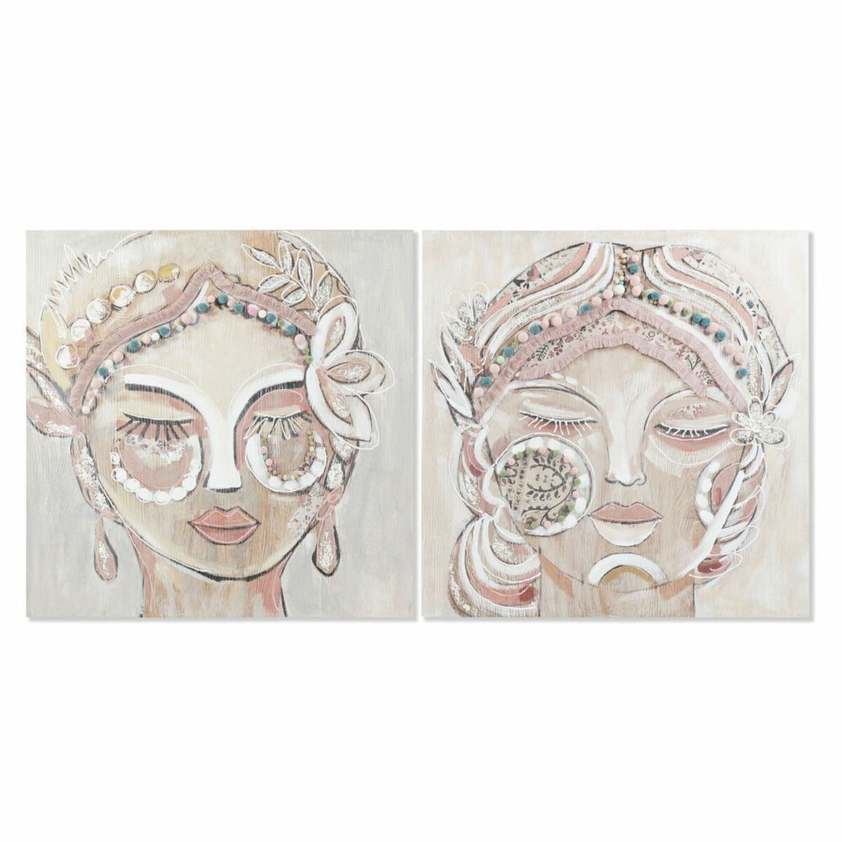 Lienzo DKD Home Decor Pino Lienzo 90 x 3,7 x 90 cm