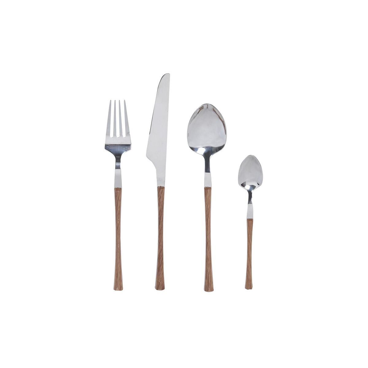 Cubertería DKD Home Decor Natural Plateado Acero Inoxidable (2,6 x 1 x 23 cm) (16 pcs)
