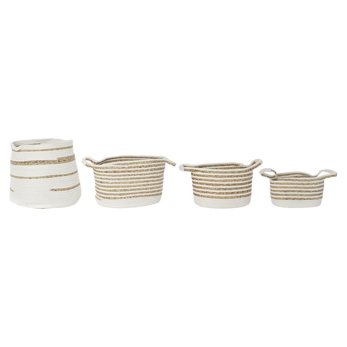 Juego de Cestas DKD Home Decor Hierba marina Boho 36 x 36 x 34 cm