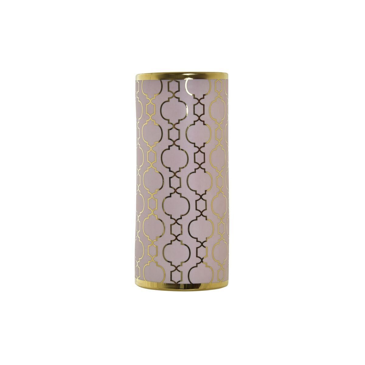Jarrón DKD Home Decor Rosa Dorado Porcelana Oriental Cromado 14 x 14 x 32 cm