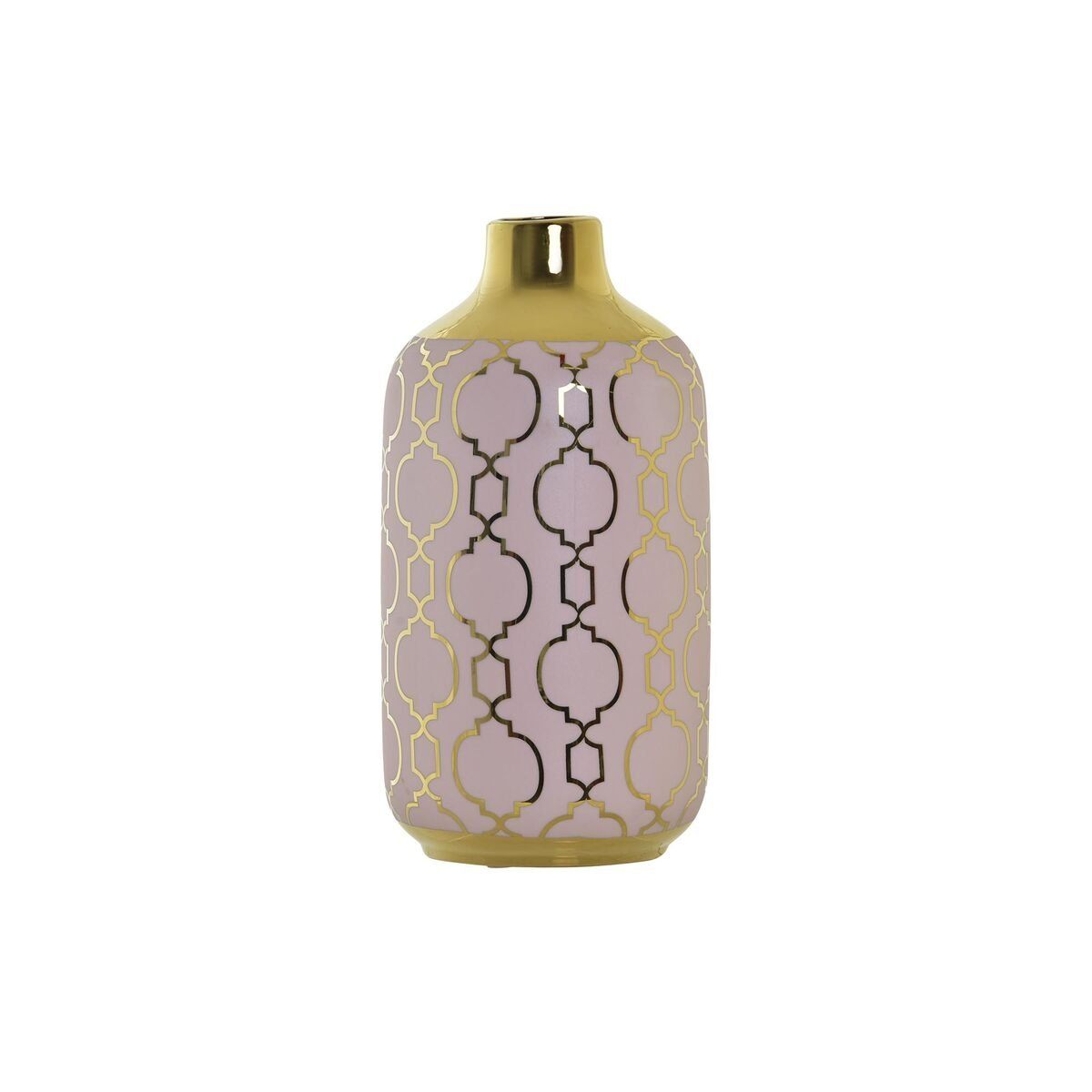 Jarrón DKD Home Decor Rosa Dorado Porcelana Oriental Cromado 13 x 13 x 26 cm