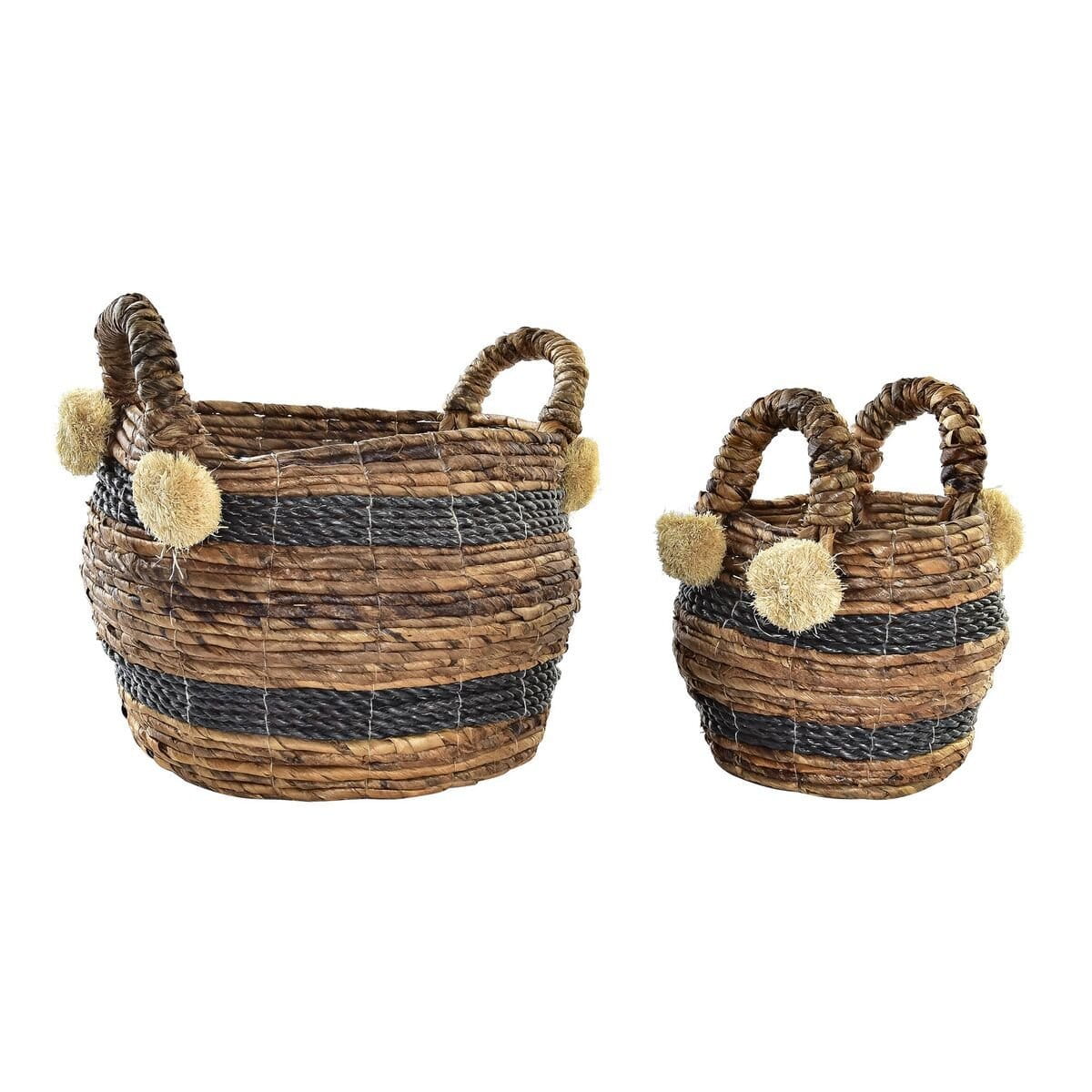 Juego de Cestas DKD Home Decor Fibra natural 31 x 31 x 33 cm Colonial