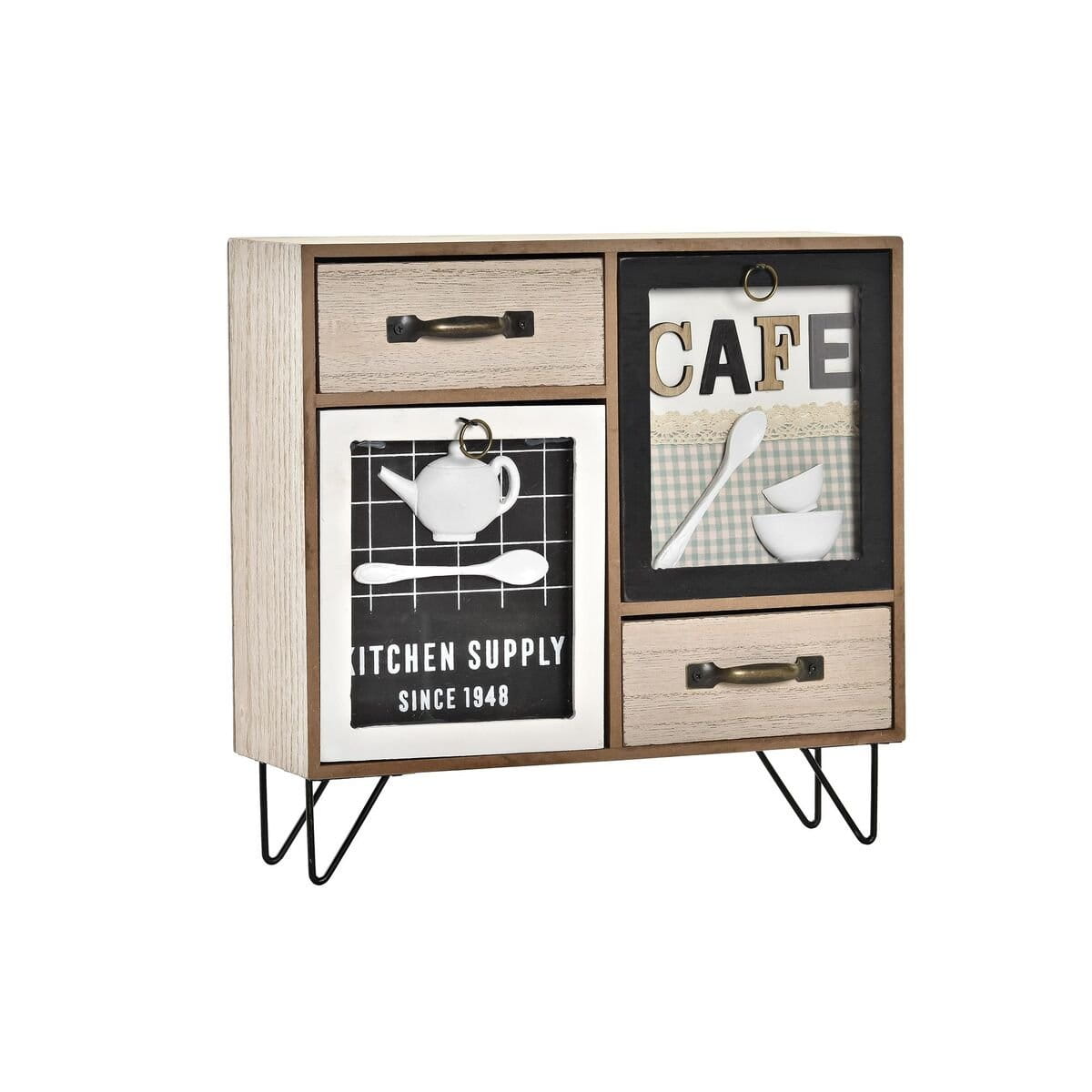 Mueble de cocina DKD Home Decor Marrón Negro Verde 30 x 10 x 29 cm Cocina