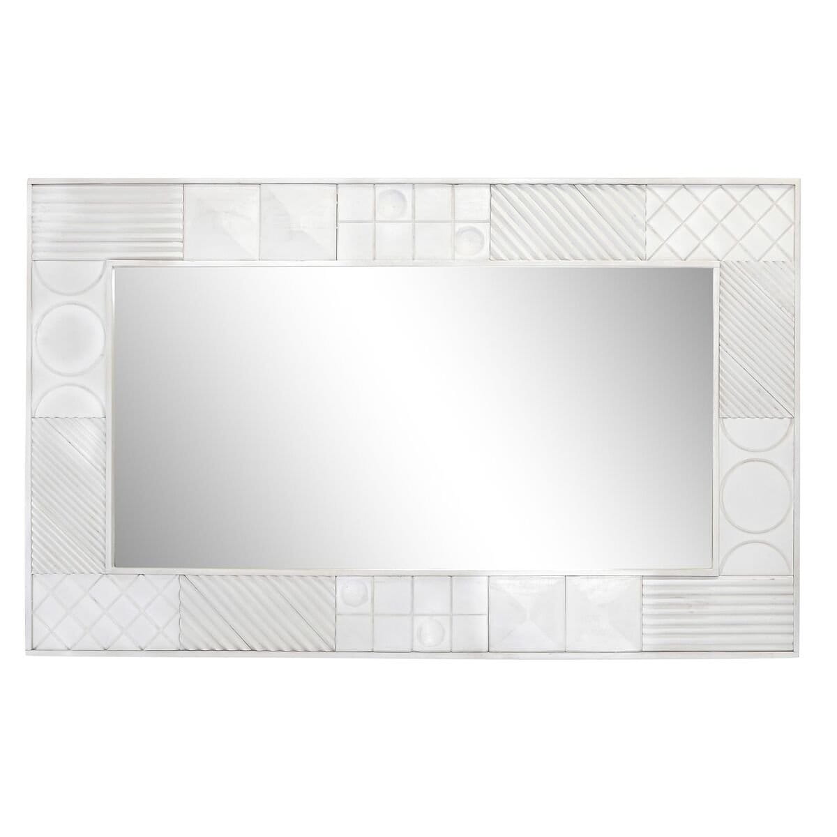 Espejo de pared DKD Home Decor Blanco Moderno Rombos 154 x 4 x 94 cm
