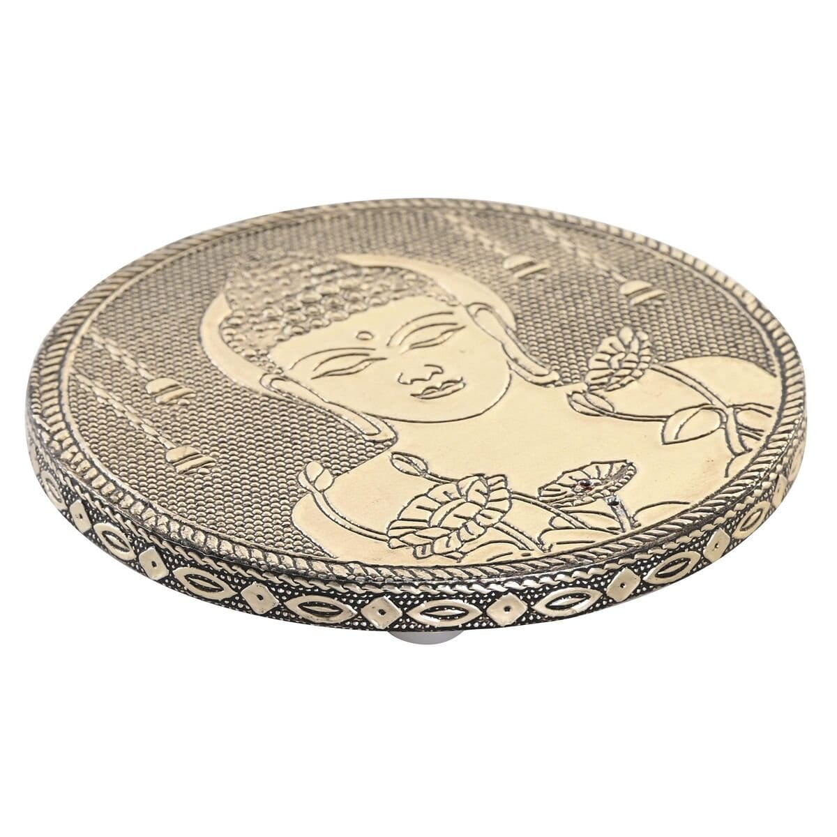 Quemador de esencias DKD Home Decor Madera Aluminio Buda Árabe Ø 10 cm