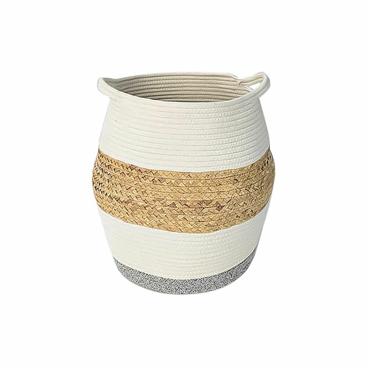 Cesta DKD Home Decor Blanco Natural Fibra natural 30 x 30 x 40 cm