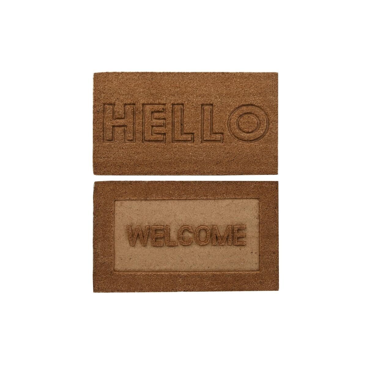 Felpudo DKD Home Decor Marrón Goma Coco (75 x 45 x 2,3 cm) (2 Unidades)