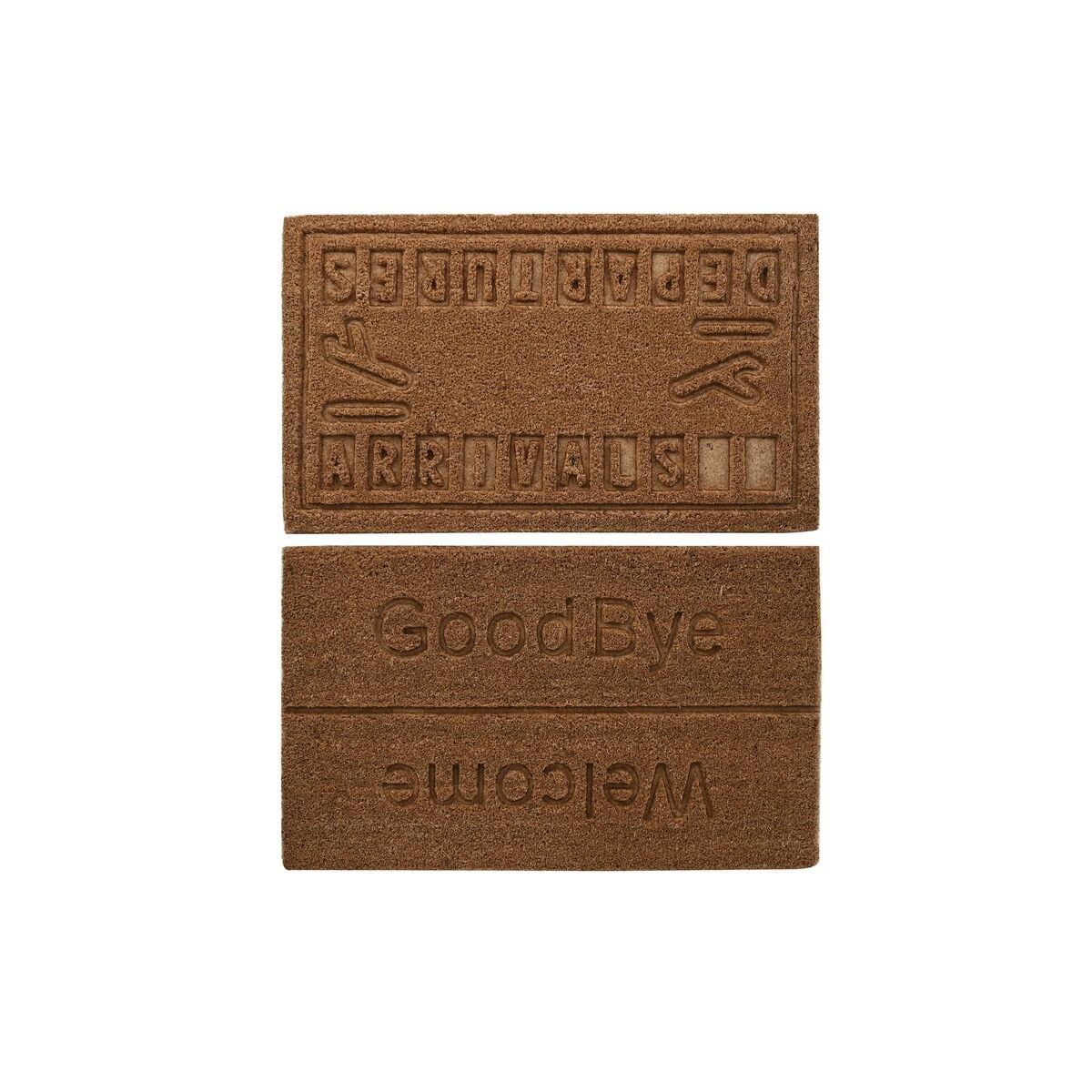 Felpudo DKD Home Decor Marrón Goma Coco (75 x 45 x 2,3 cm) (2 Unidades)
