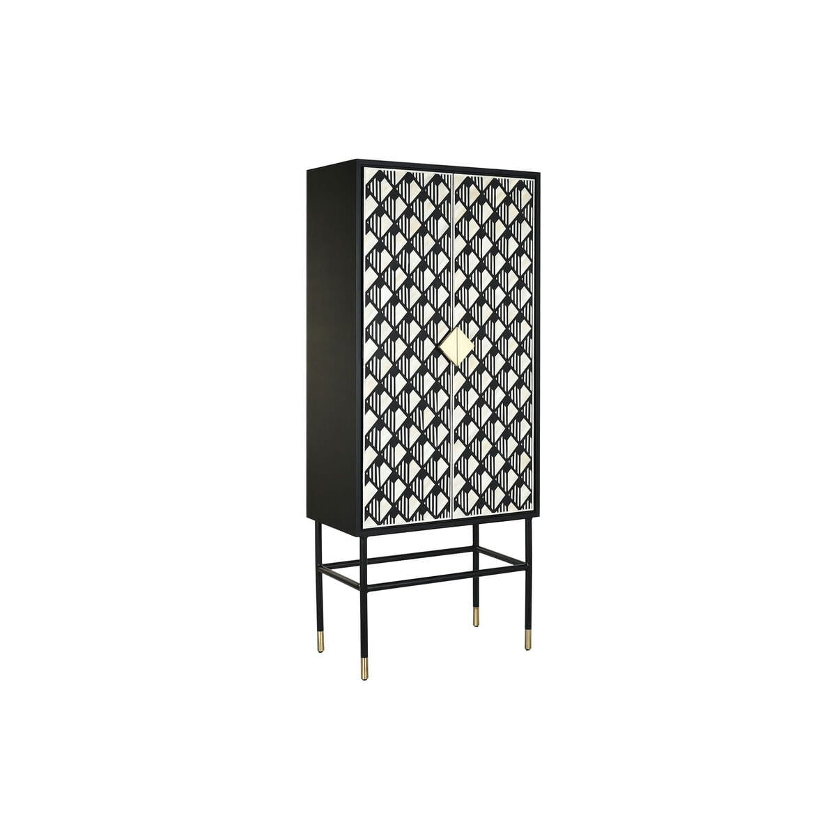 Armario DKD Home Decor Negro Blanco Hueso Resina Madera MDF (75 x 40 x 180 cm)