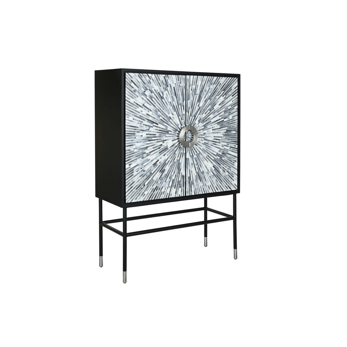 Aparador DKD Home Decor Resina Hueso Madera MDF Blanco Negro Gris 100 x 40 x 140 cm 22 x 40 x 140 cm