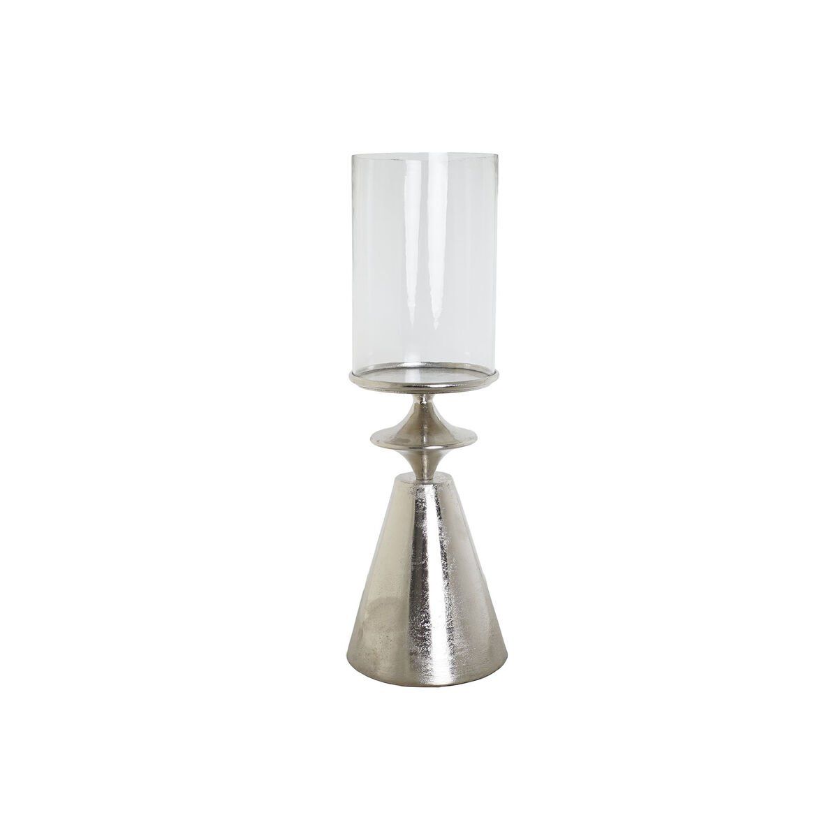 Portavelas DKD Home Decor Plateado Aluminio Cristal 24 x 24 x 73 cm