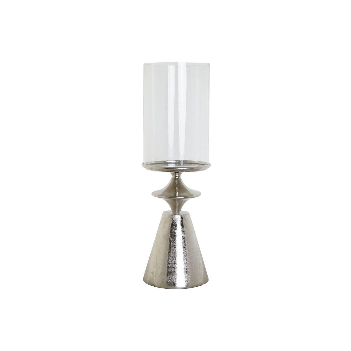 Portavelas DKD Home Decor Plateado Aluminio Cristal 21 x 21 x 66 cm