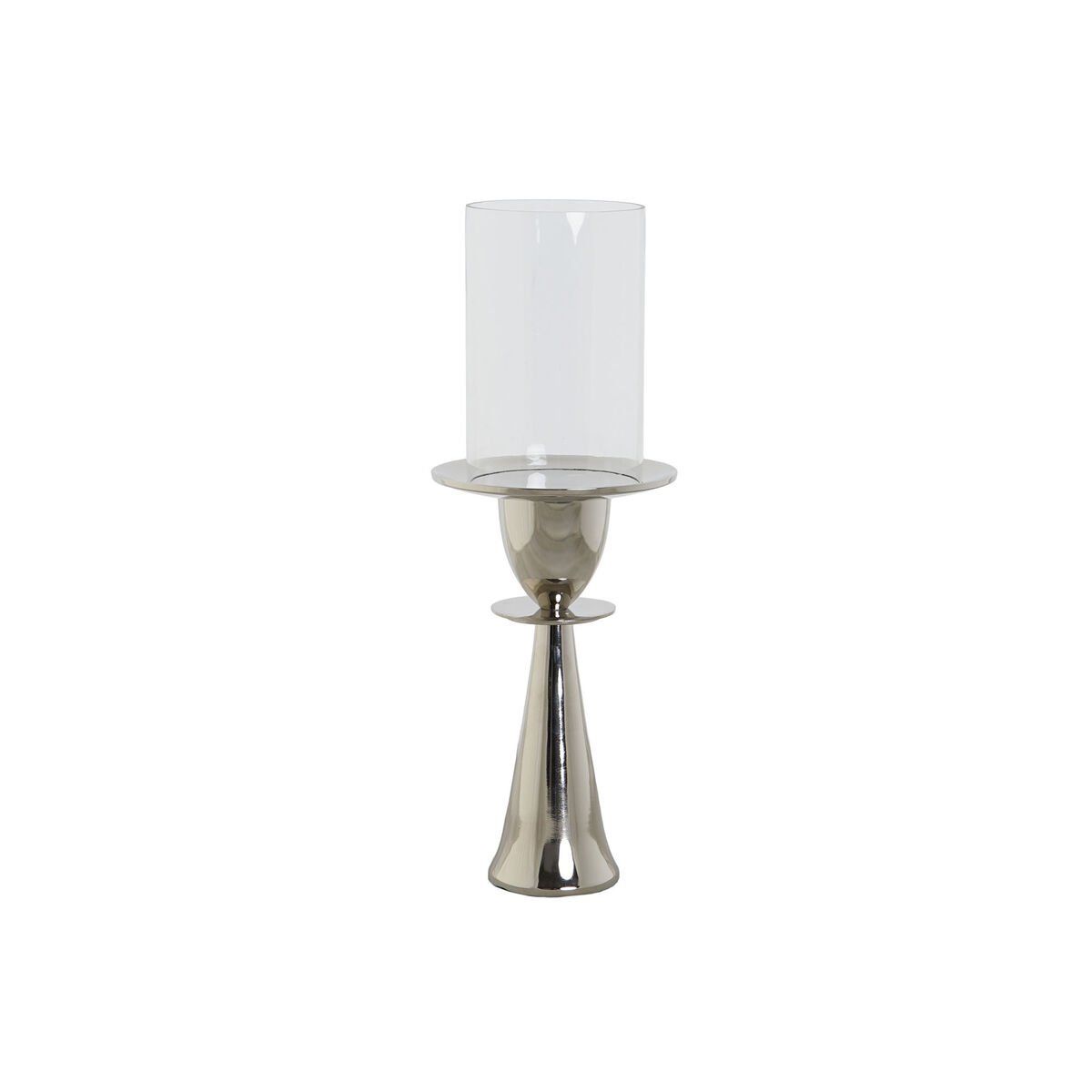 Portavelas DKD Home Decor Plateado Aluminio Cristal 14 x 14 x 38 cm