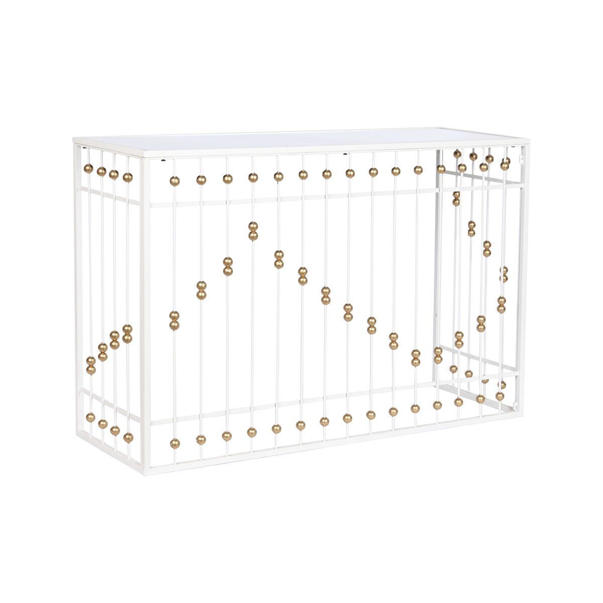 Recibidor Home ESPRIT Blanco Dorado 120 x 40 x 80 cm