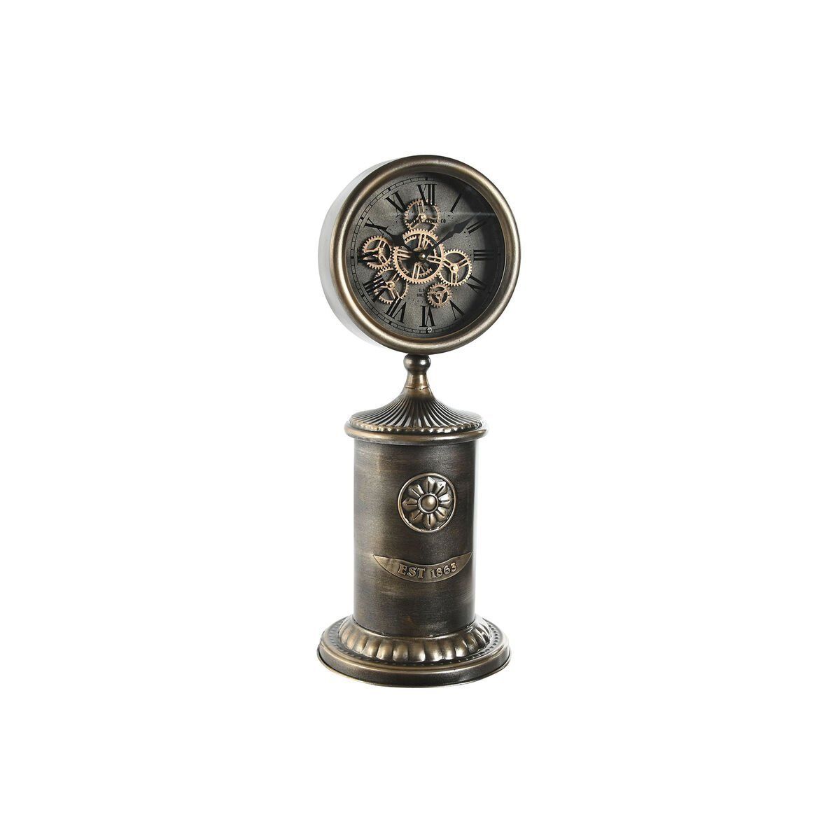 Reloj de Mesa Home ESPRIT Dorado Cristal Hierro 21 x 21 x 51,5 cm