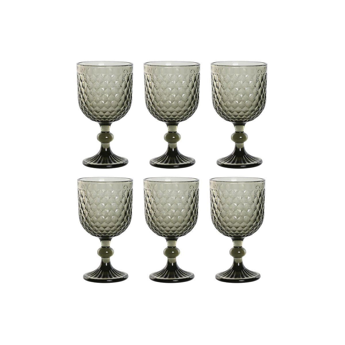 Set de Copas Home ESPRIT Gris Cristal 325 ml (6 Unidades)