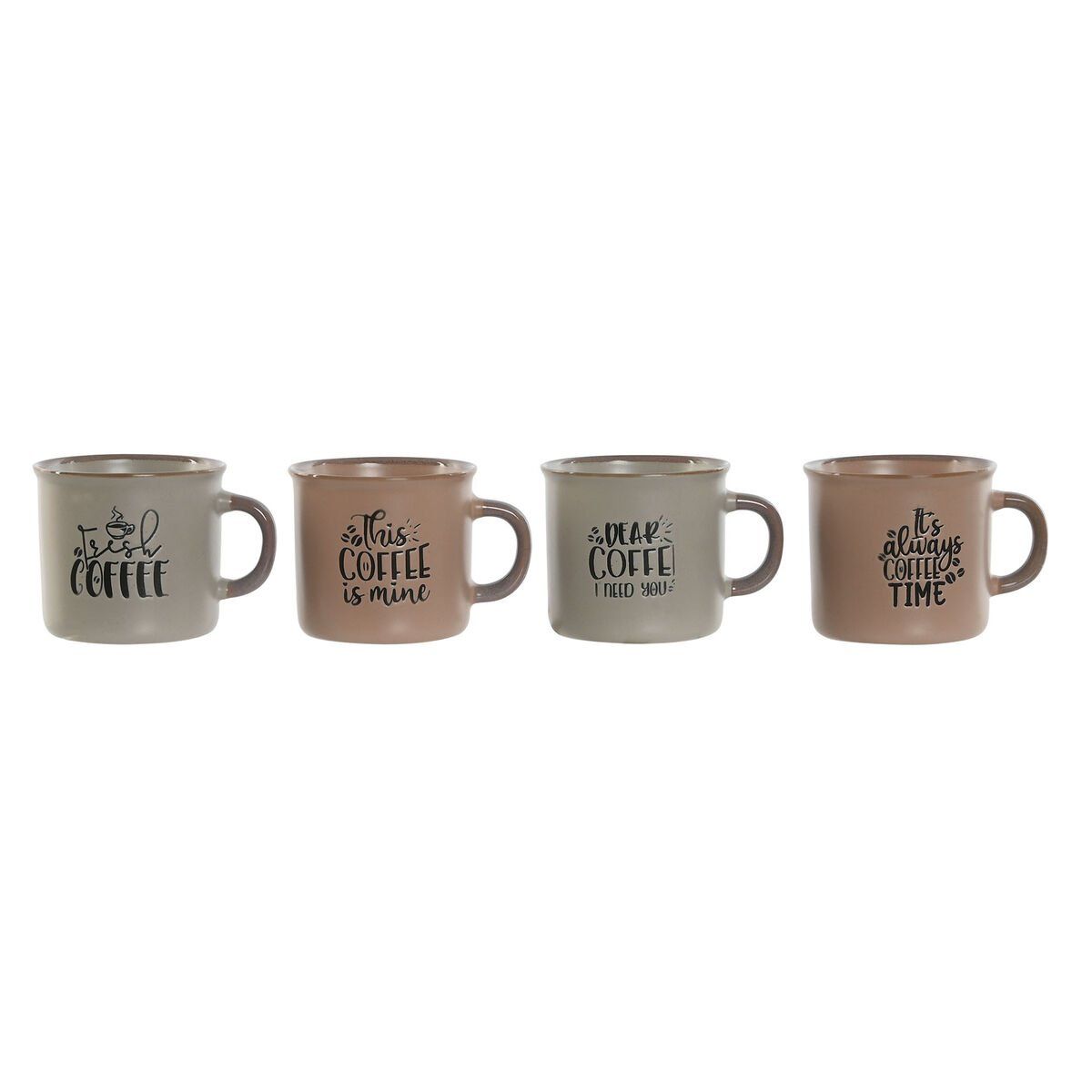 Juego de Tazas de Café Home ESPRIT Azul Rosa Gres 180 ml