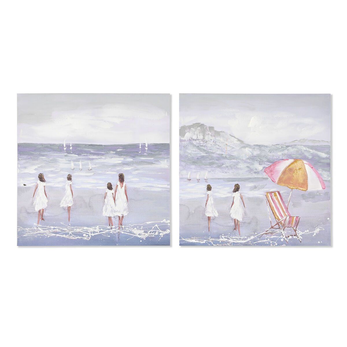 Lienzo Home ESPRIT Lienzo Madera MDF 80 x 3 x 80 cm
