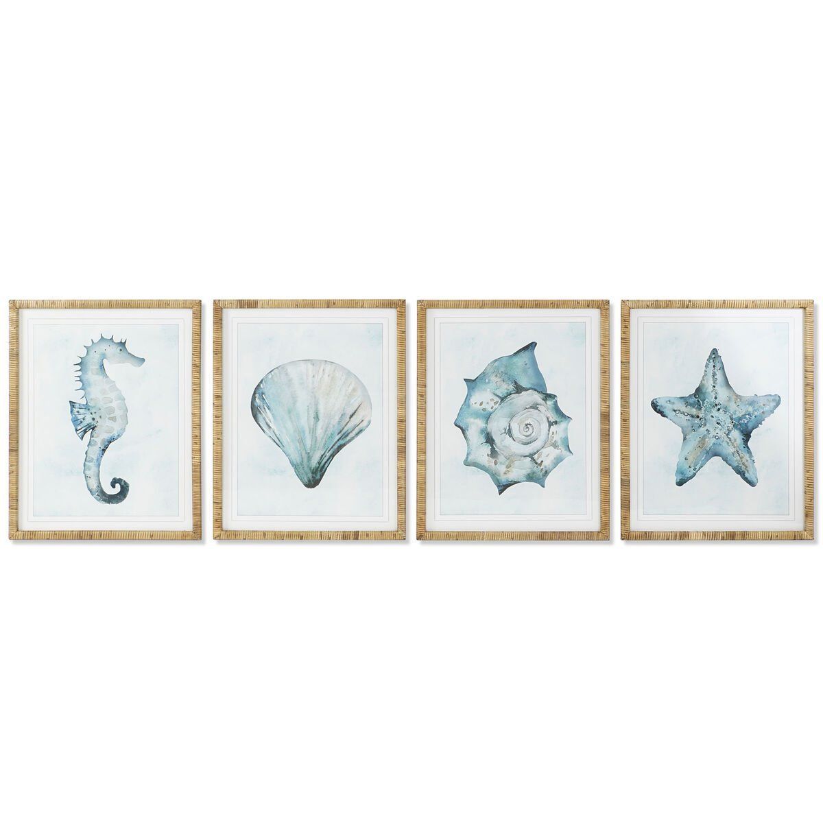 Cuadro Home ESPRIT Cristal Abeto 55 x 2,5 x 70 cm (4 Unidades)