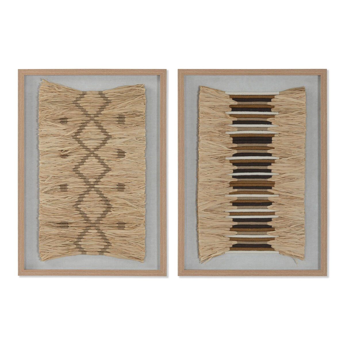 Cuadro 3D Home ESPRIT Rafia Poliestireno 50 x 3 x 70 cm 50 x 3,5 x 70 cm
