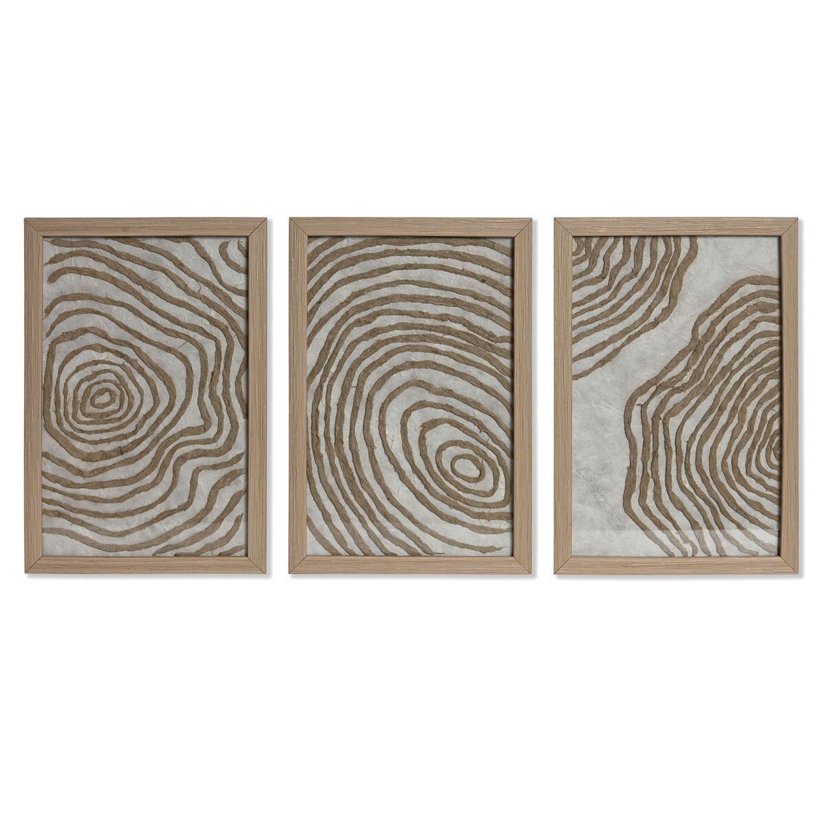Juego de 3 cuadros Home ESPRIT Papel Cristal 20 x 2 x 30 cm (3 Piezas)