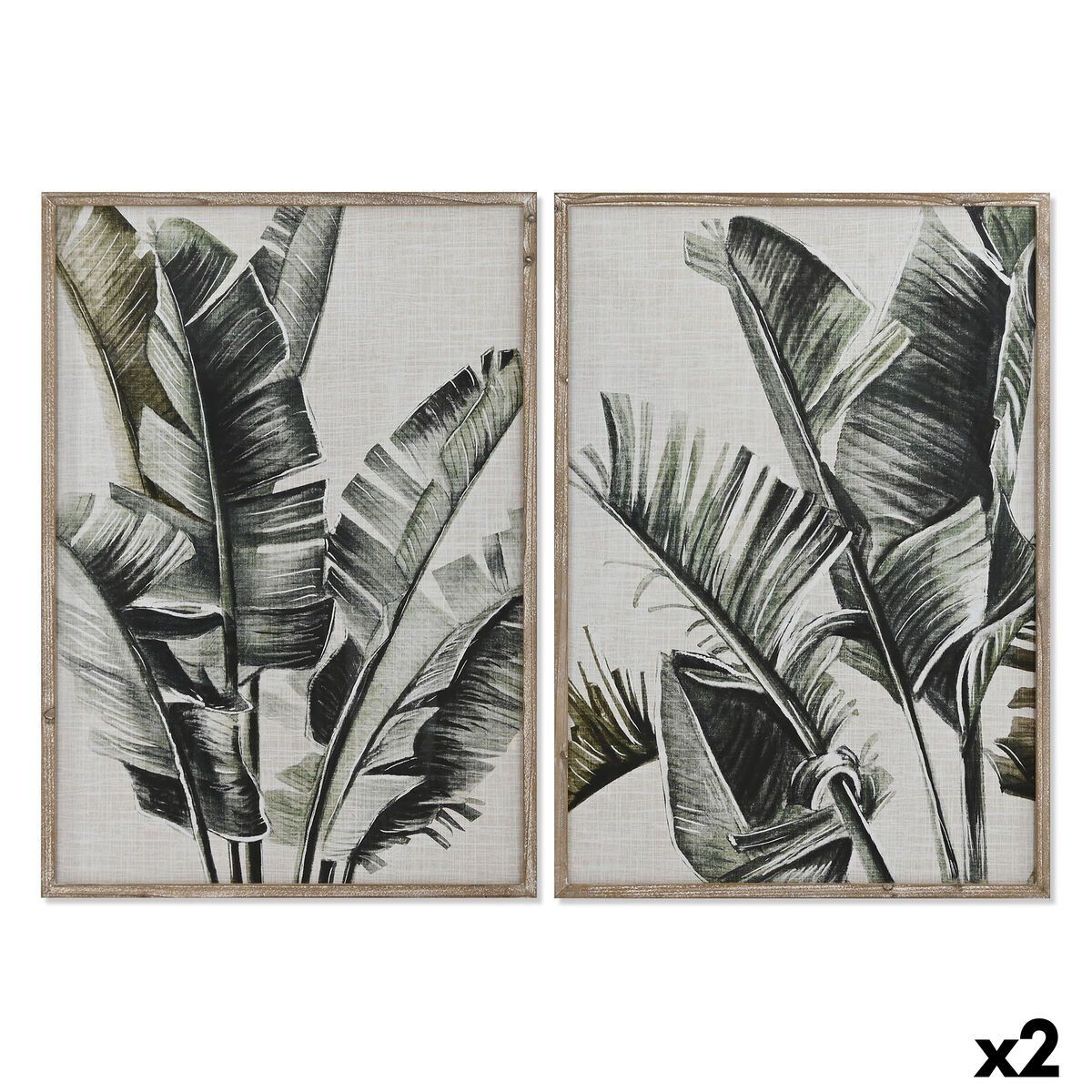 Cuadro Home ESPRIT Cristal Abeto 70 x 4 x 100 cm (2 Unidades)
