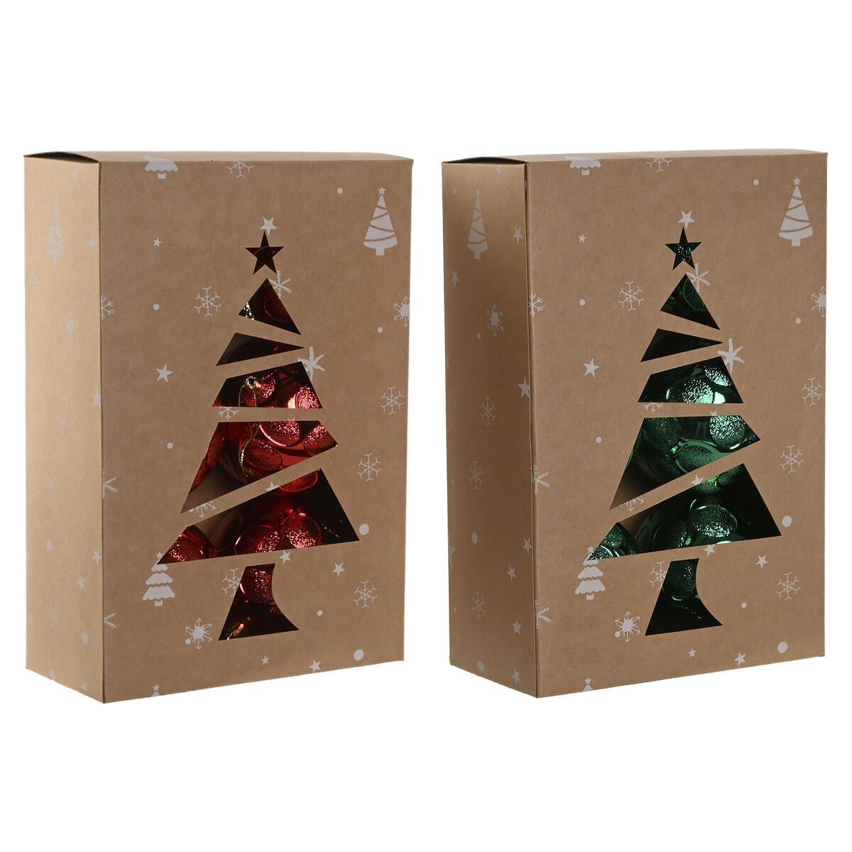 Bolas de Navidad Home ESPRIT Rojo Verde PVC 20 x 10 x 30 cm (2 Unidades)