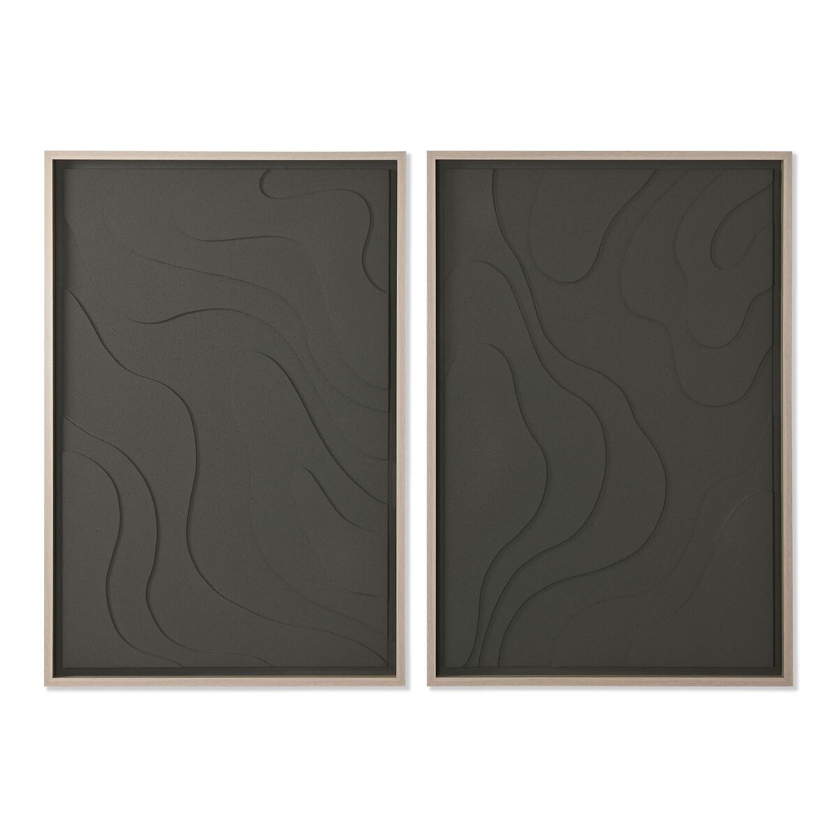 Cuadro Home ESPRIT Poliestireno Madera MDF 83 x 4 x 123 cm (2 Unidades)