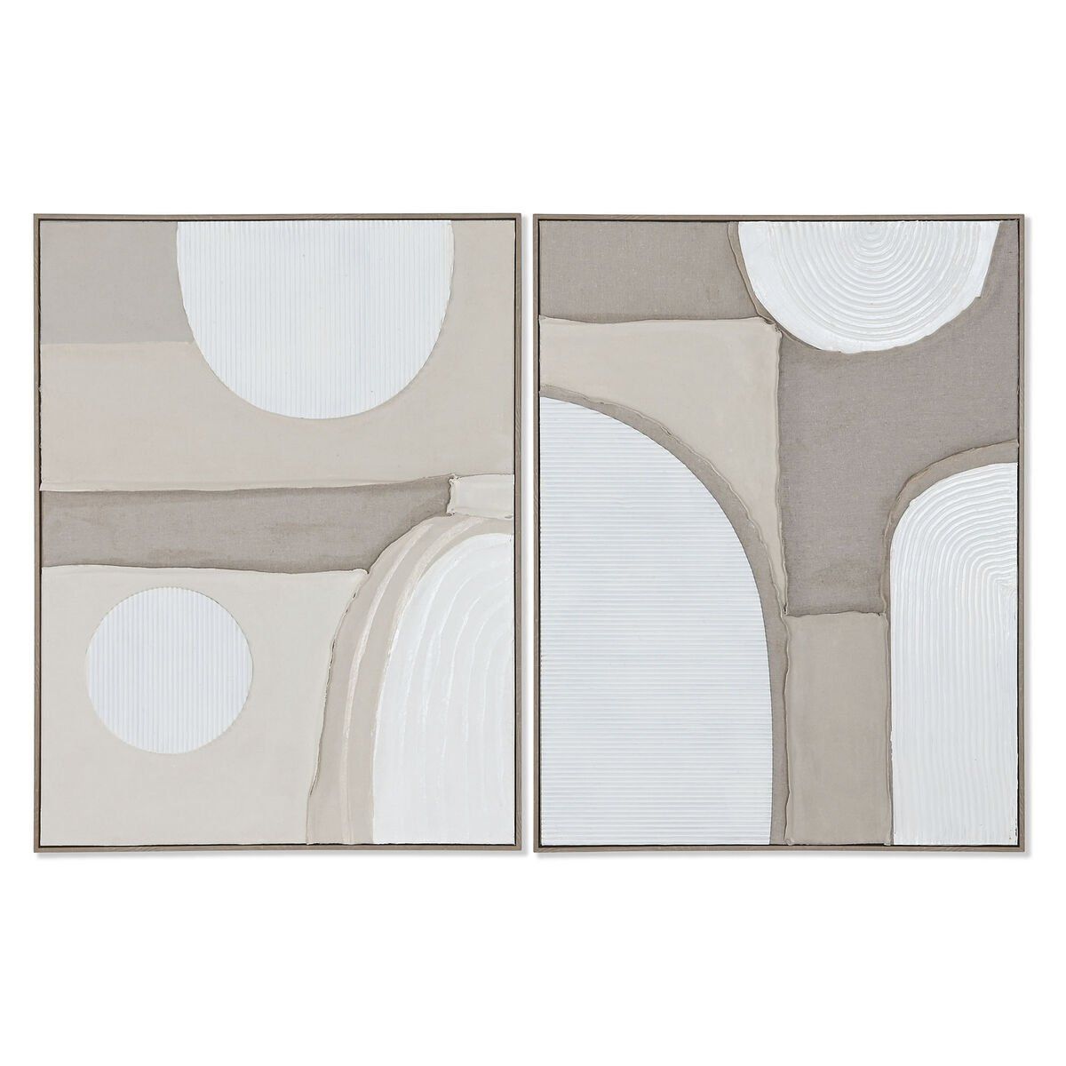 Cuadro Home ESPRIT Yute Poliestireno 62 x 3,8 x 82 cm (2 Unidades)